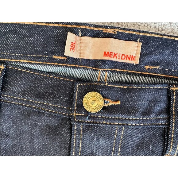 MEK DNM Jeans Mens Size 38 x 34 New Austin Denim Straight Fit Cotton Dark Wash - Picture 11 of 16
